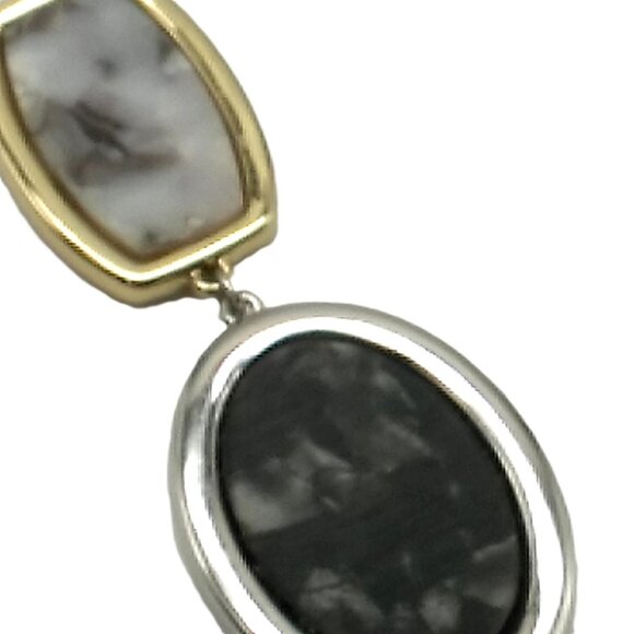 Double Pendant Silver-tone Adjustable Slide Snake Chain Necklace  **READ** - Picture 3 of 16